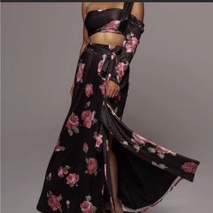NWT: Black Hayden Floral Maxi skirt